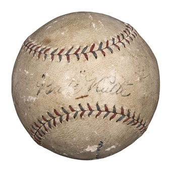 Babe Ruth Autographed OAL Johnson Baseball (Beckett)
